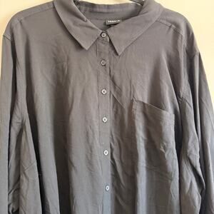 Torrid Lizzie Women's Black Long Sleeve Challis Button Up Shirt - Size 5X - NWT